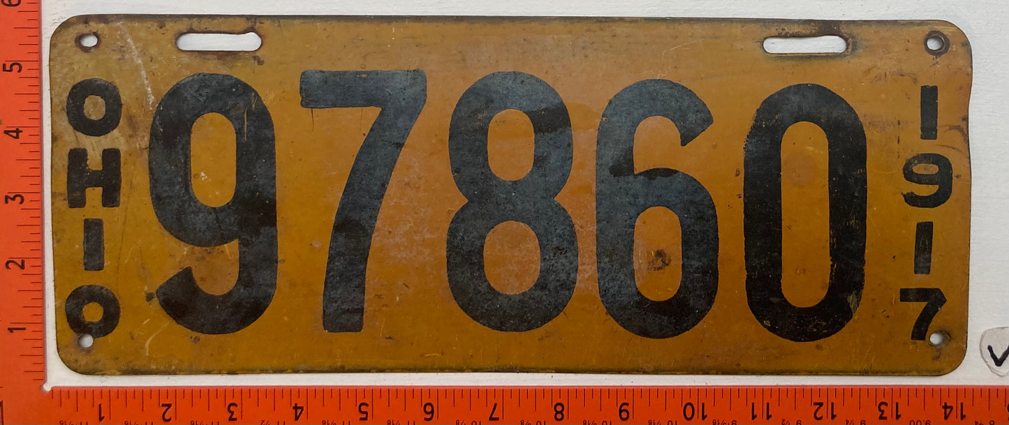 1917 Ohio #97860 Passenger License Plate