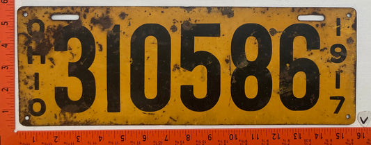 1917 Ohio #310586 Passenger License Plate