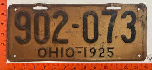 1925 Ohio #902-073 Passenger License Plate
