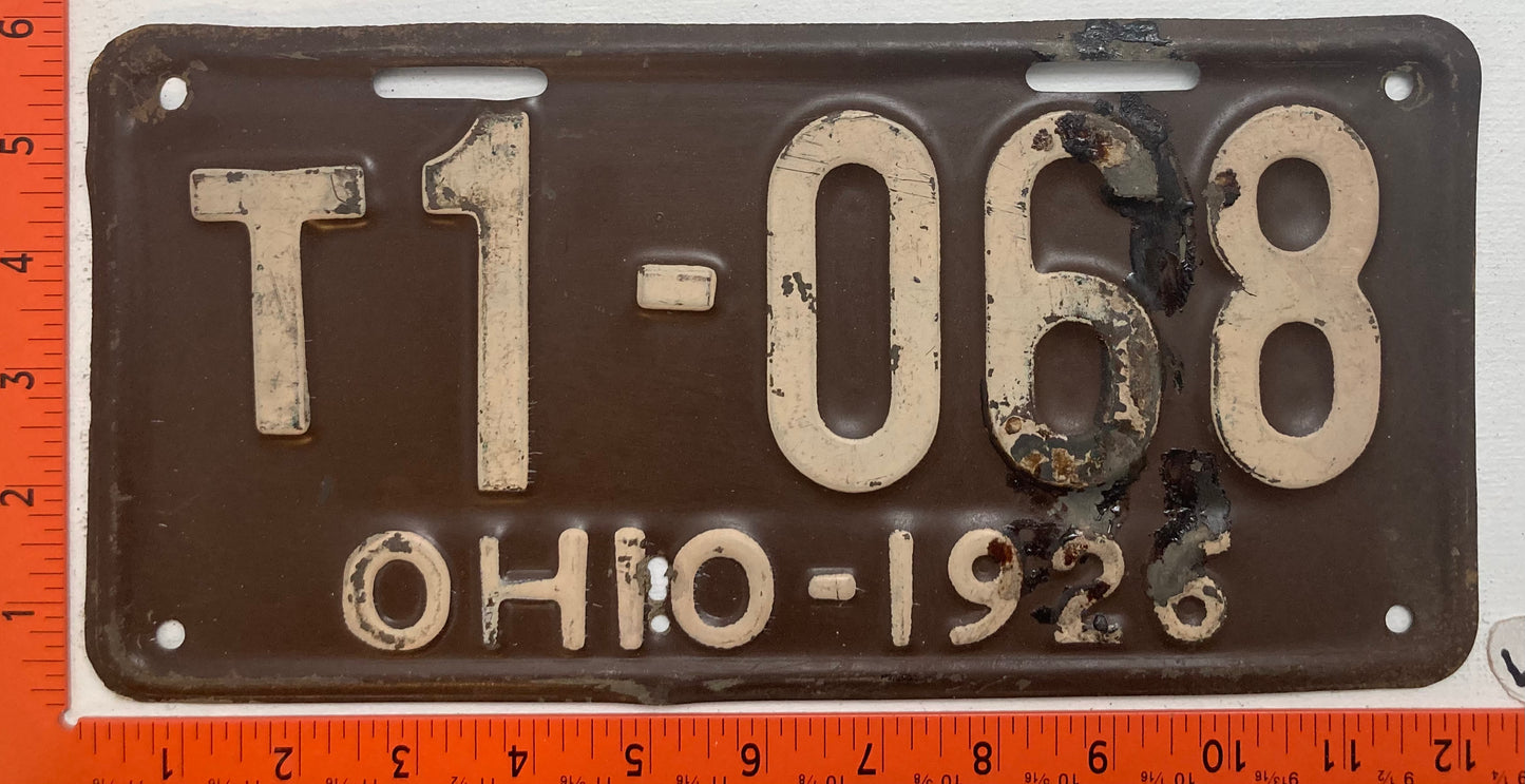 1926 Ohio #T1-068 Truck License Plate
