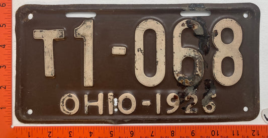 1926 Ohio #T1-068 Truck License Plate