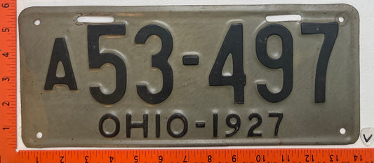 1927 Ohio #A53-497 Passenger License Plate