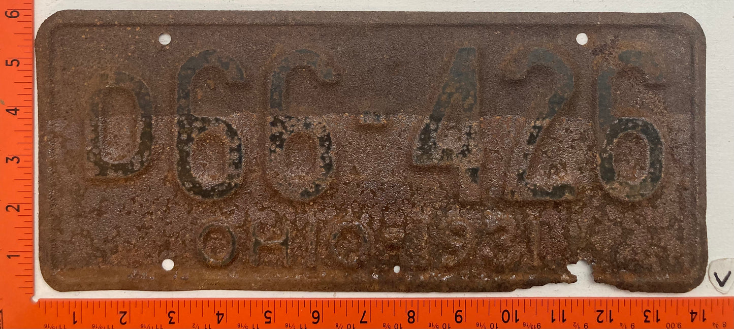 1931 Ohio #D66-426 Passenger License Plate