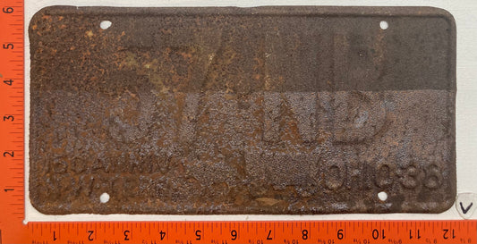 1938 Ohio #57-NB Passenger License Plate