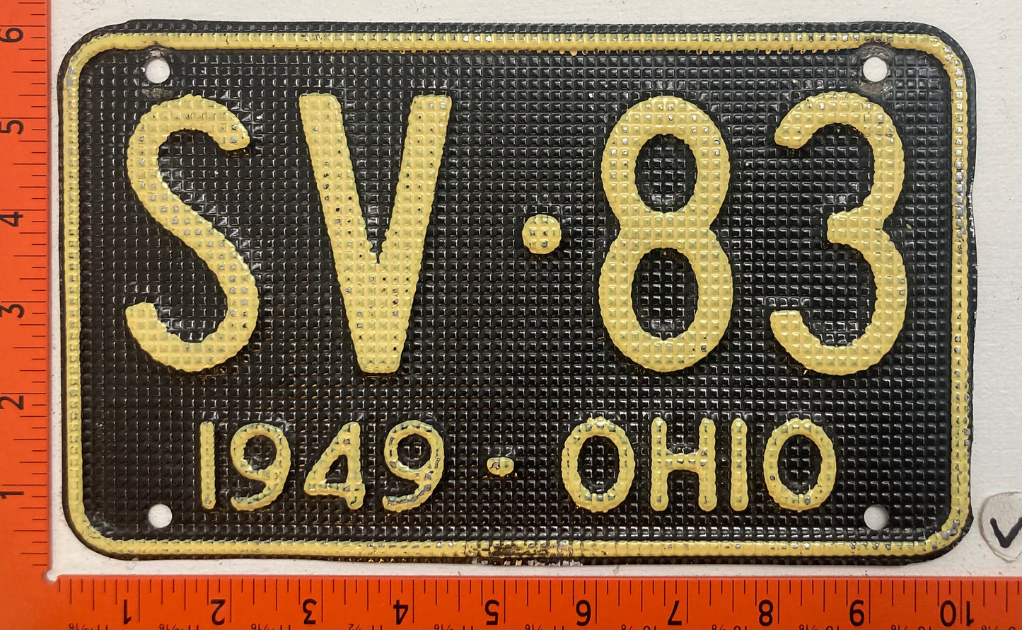 1949 Ohio #SV-83 Passenger License Plate