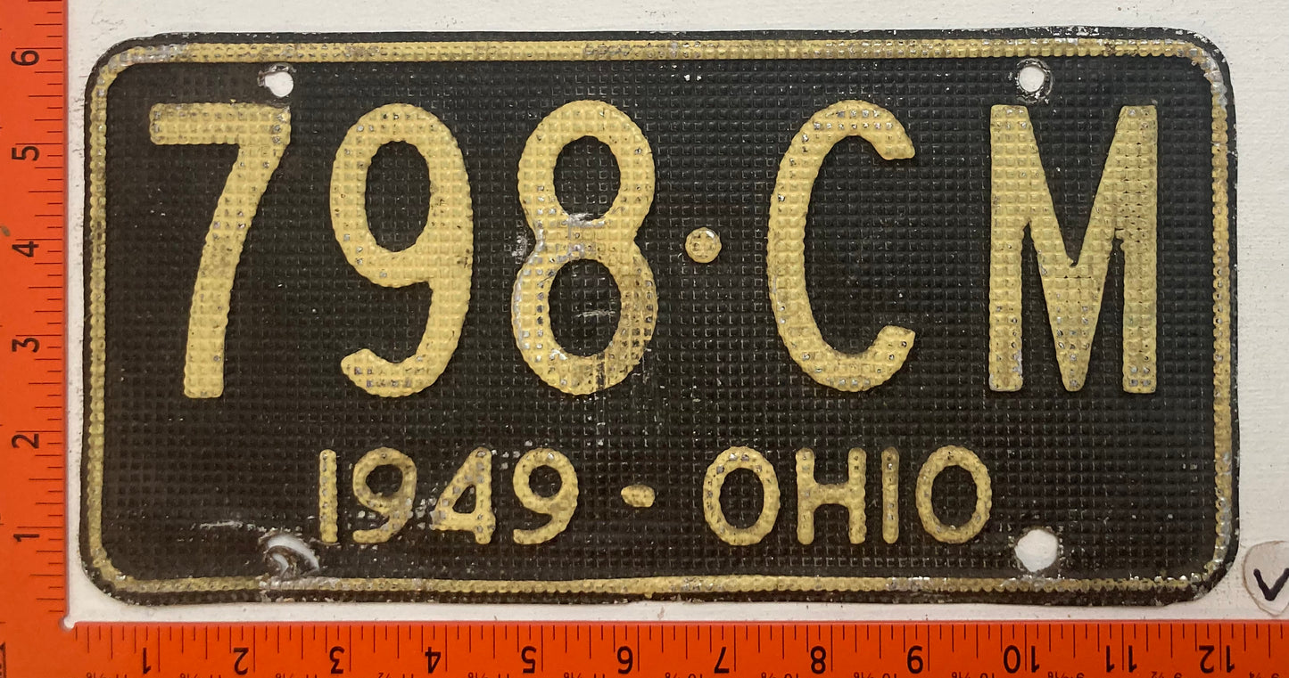 1949 Ohio #798-CM Passenger License Plate