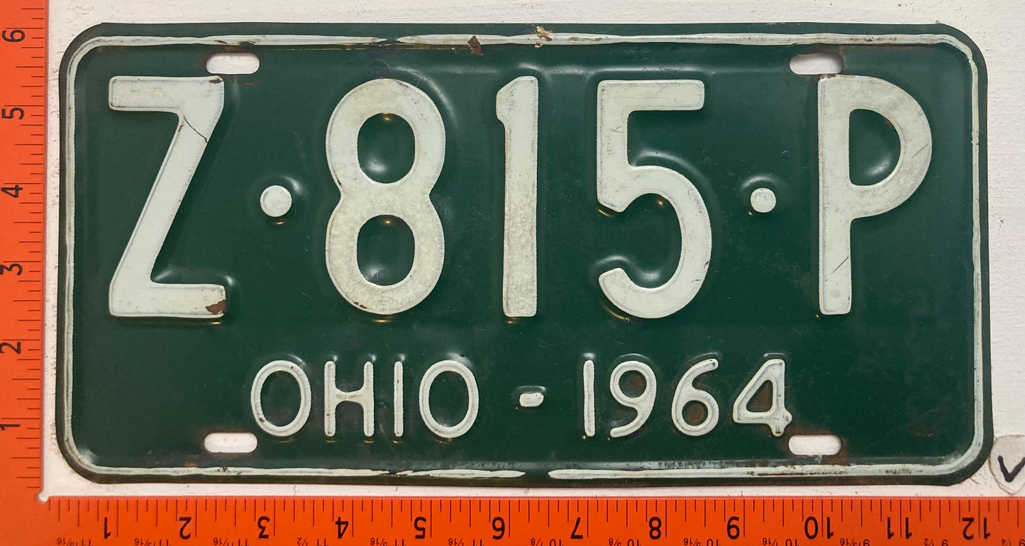 1964 Ohio #Z-815-P Passenger License Plate