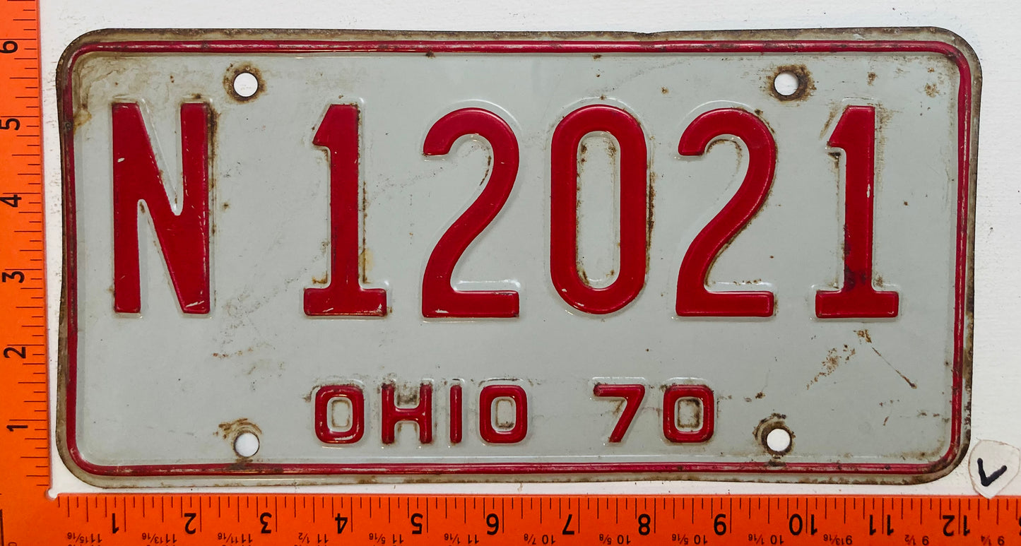 1970 Ohio #N12021 Passenger License Plate
