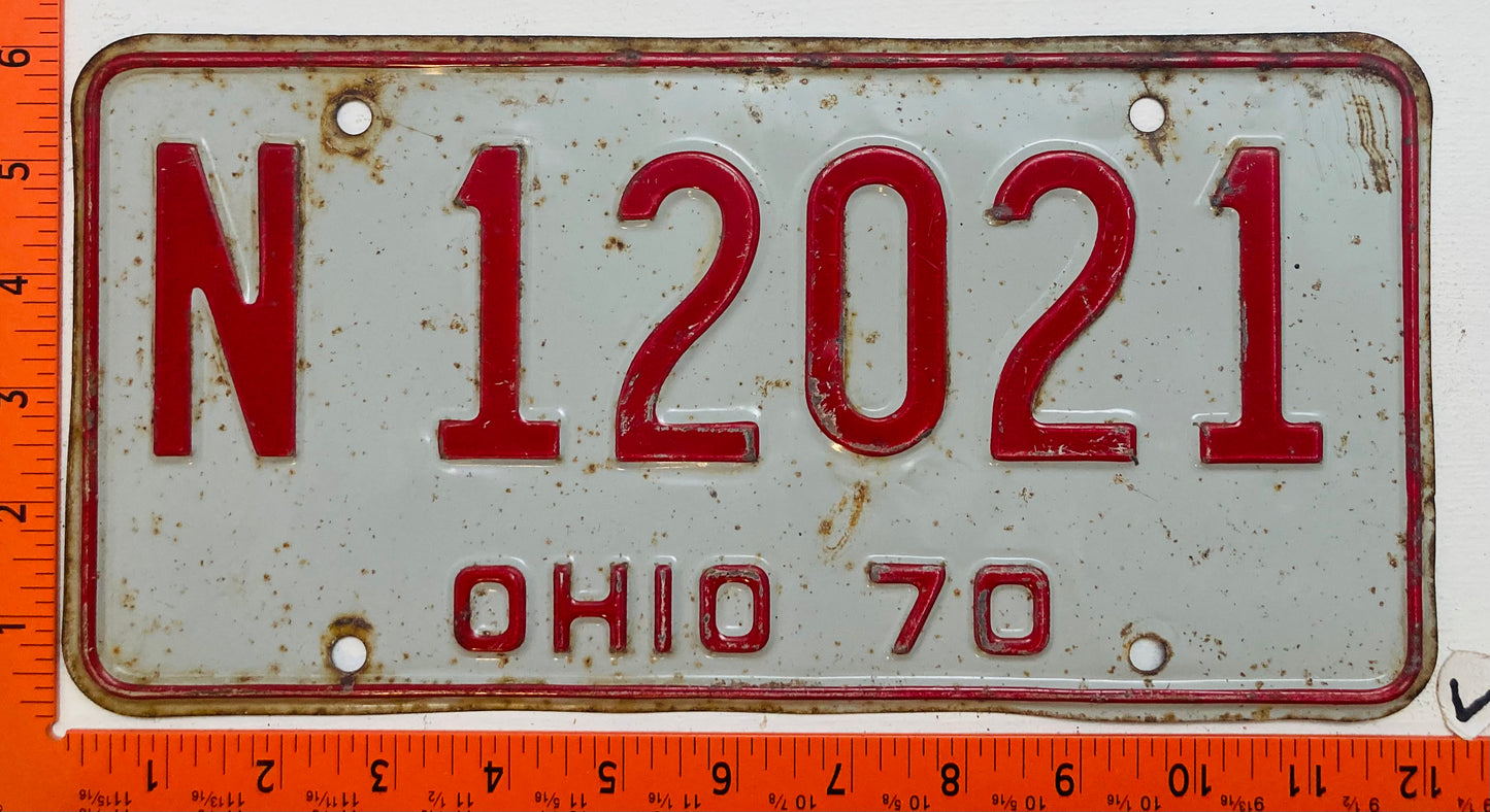 1970 Ohio #N12021 Passenger License Plate