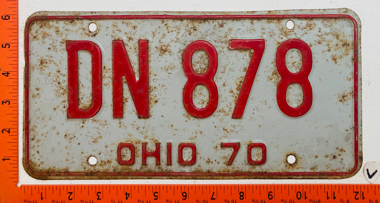 1970 Ohio #DN 878 Passenger License Plate