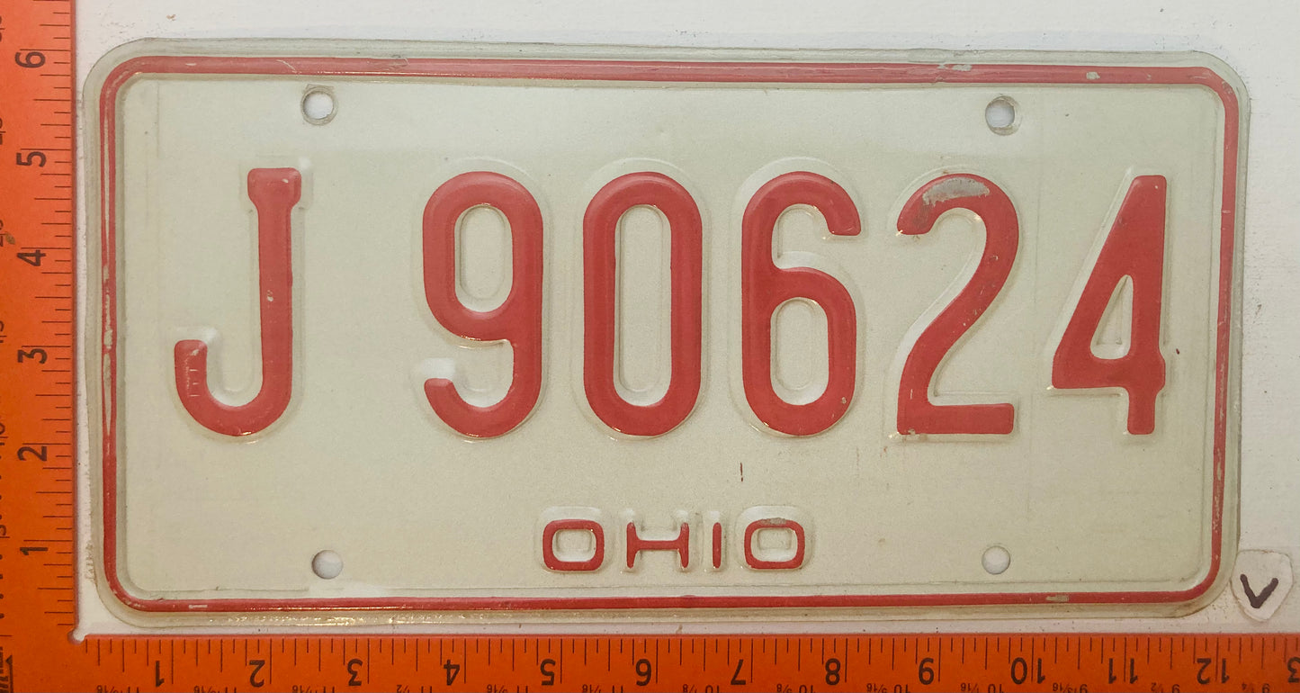 1976 Ohio #J 90624 Passenger License Plate