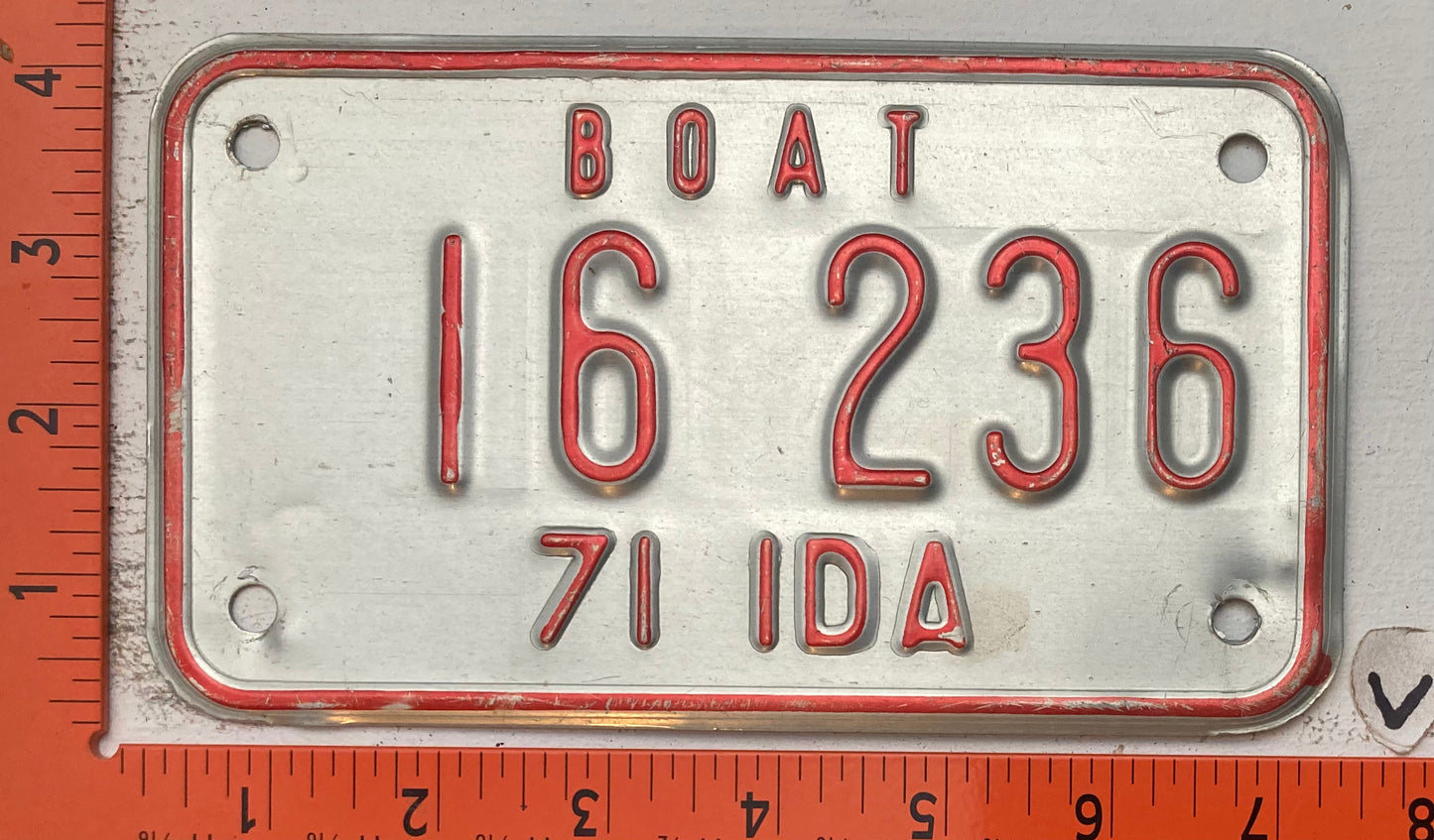 1971 Idaho #16 236 Boat License Plate