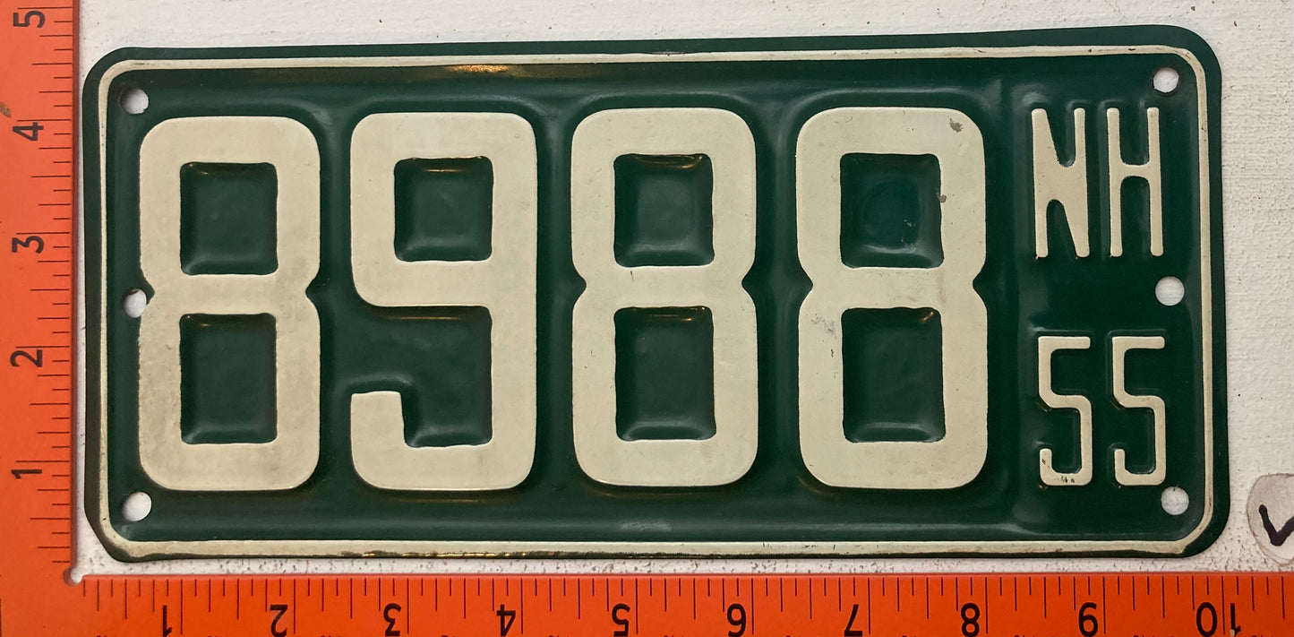1955 New Hampshire #8988 Boat License Plate