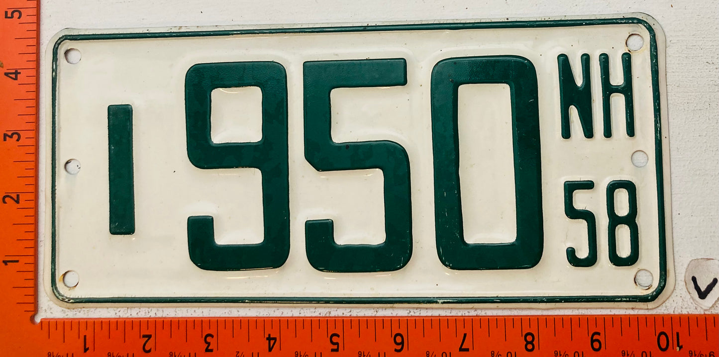 1958 New Hampshire #I950 Boat License Plate