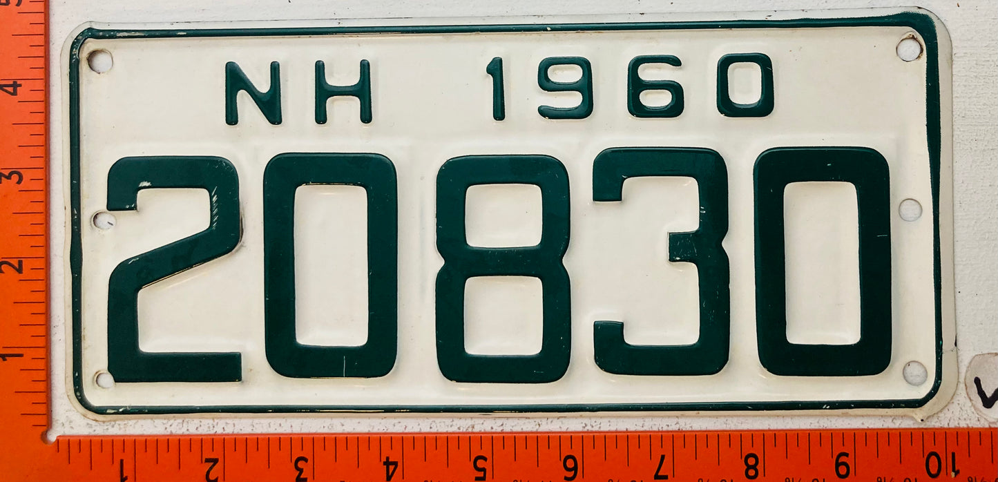 1960 New Hampshire #20830 Boat License Plate