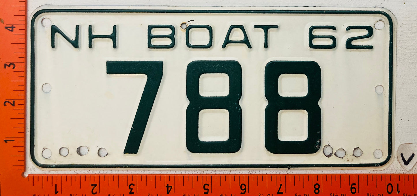 1962 New Hampshire #788 Boat License Plate