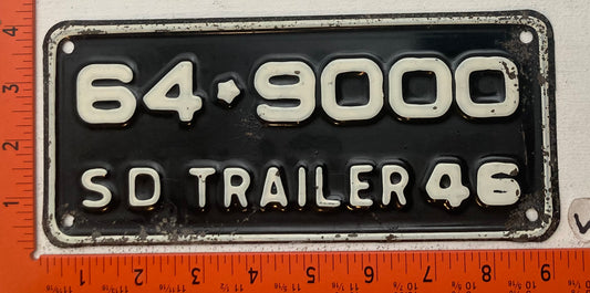 1946 South Dakota #64-9000 Trailer License Plate