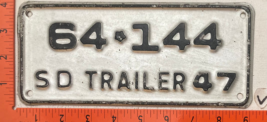 1947 South Dakota #64-144 Trailer License Plate