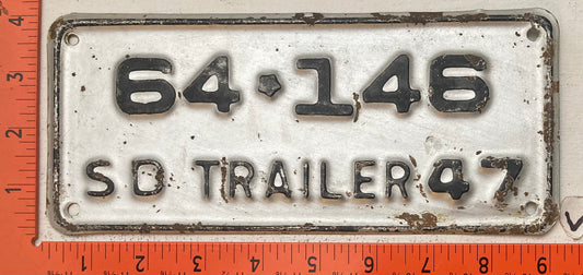 1947 South Dakota #64-146 Trailer License Plate