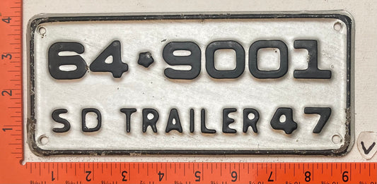 1947 South Dakota #64-9001 Trailer License Plate