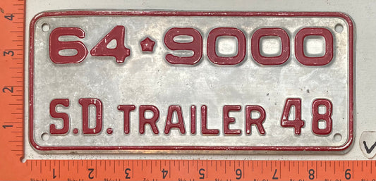1948 South Dakota #64-9000 Trailer License Plate