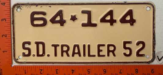 1952 South Dakota #64-144 Trailer License Plate