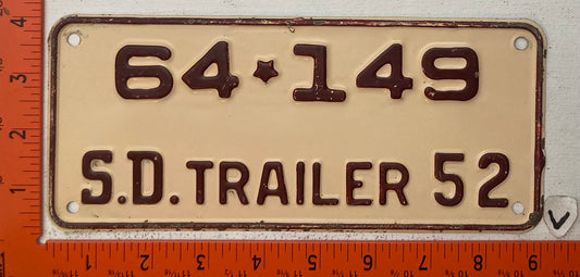 1952 South Dakota #64-149 Trailer License Plate