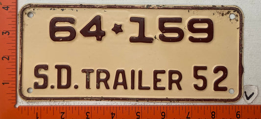 1952 South Dakota #64-159 Trailer License Plate