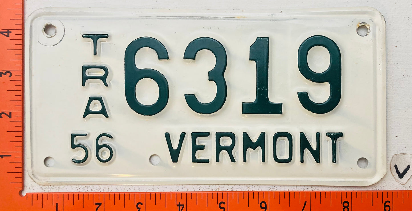 1956 Vermont #6319 Trailer License Plate