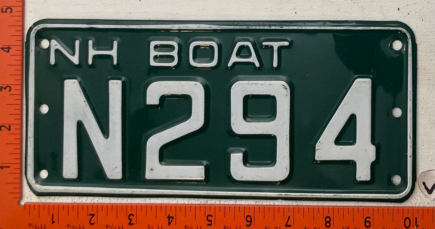 1970 New Hampshire #N294 Boat License Plate