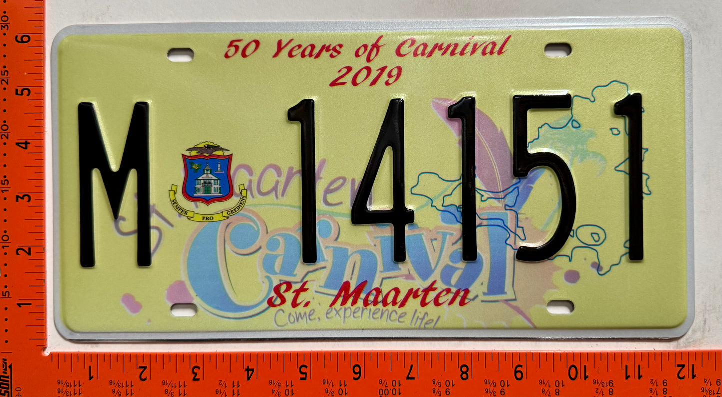 2019 St Maarten #M 14151 Passenger License Plate