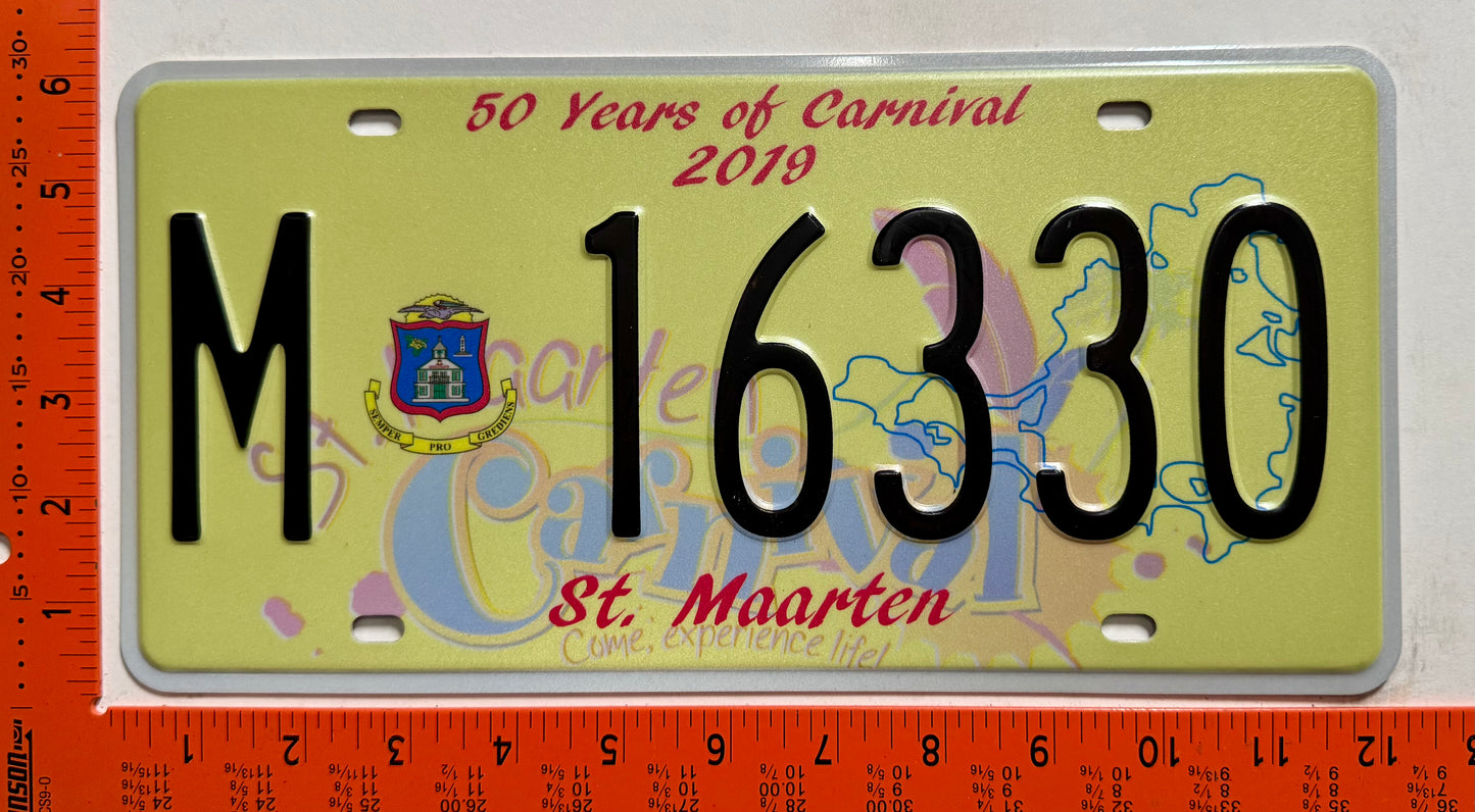 2019 St Maarten #M 16330 Passenger License Plate