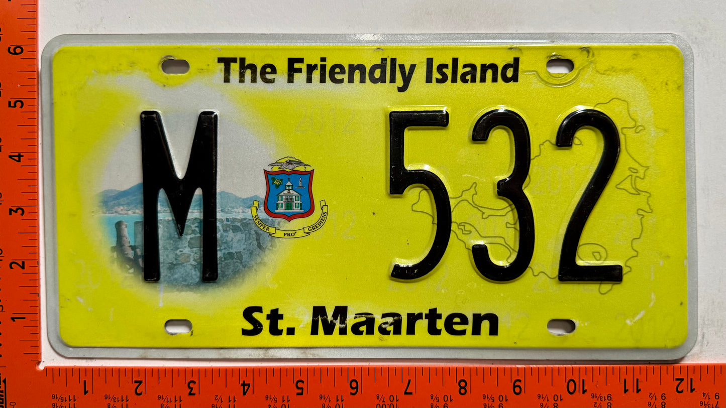 2012-2013 St Maarten #M 532 Passenger License Plate