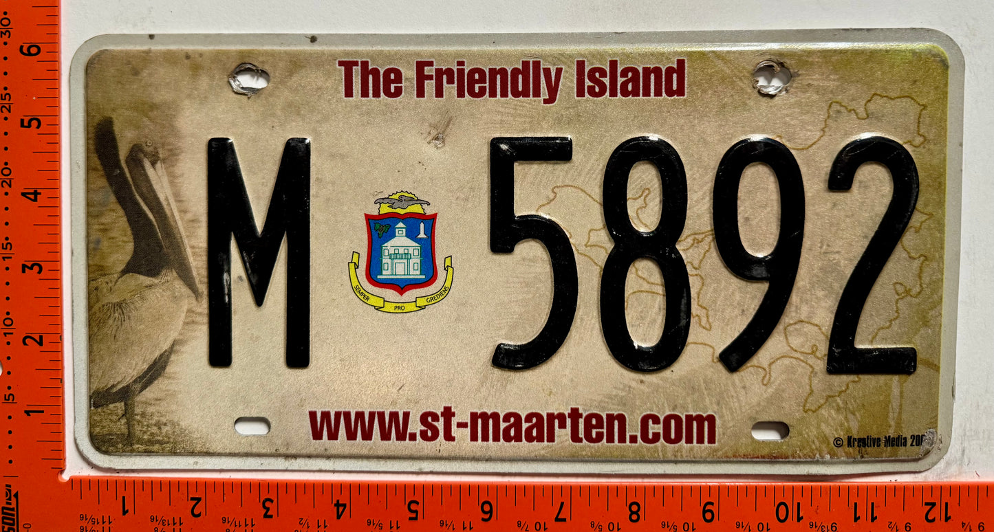2007 St Maarten #M 5892 Passenger License Plate