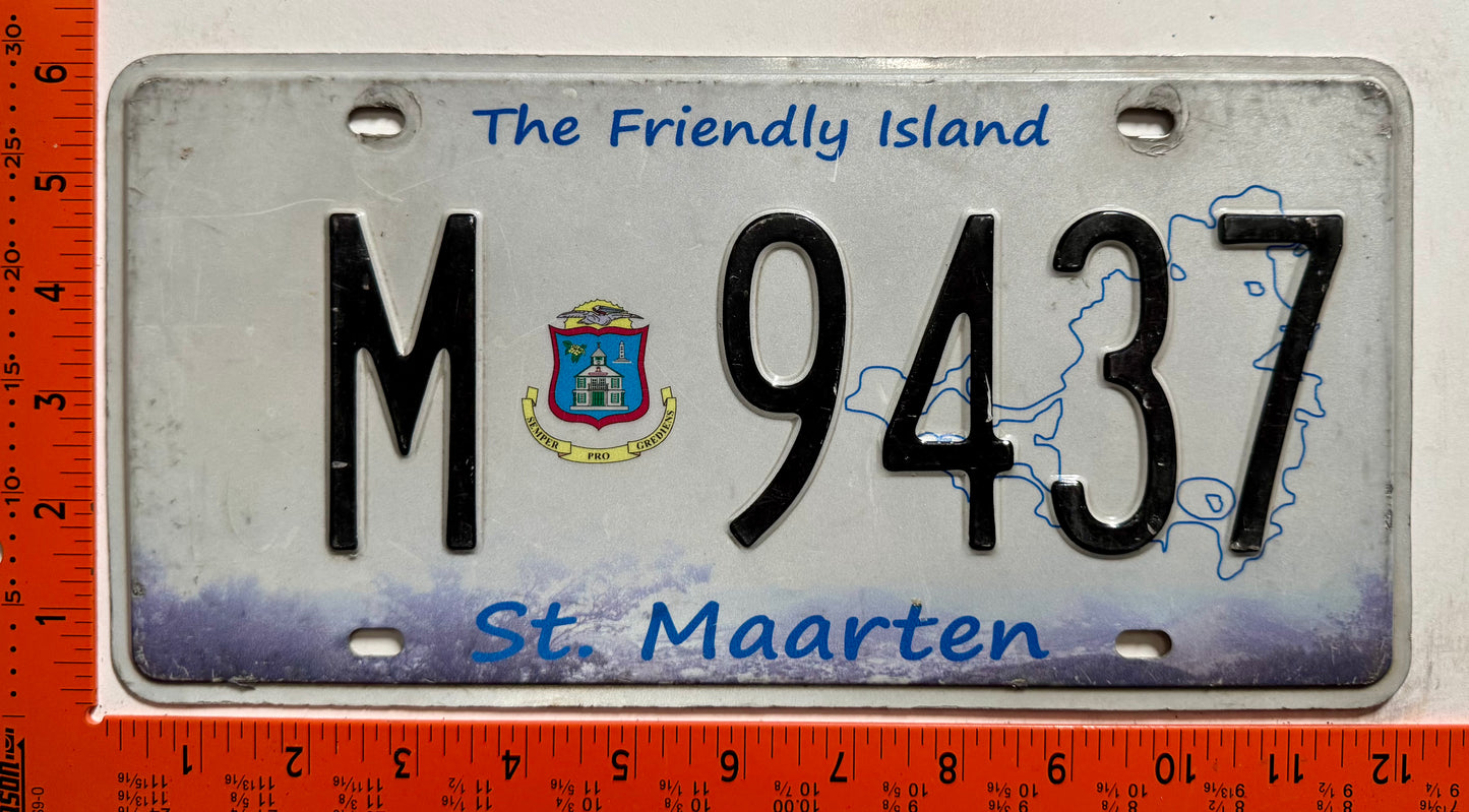 2017 St Maarten #M 9437 Passenger License Plate