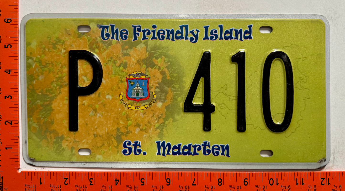 2009 St Maarten #P 410 Passenger License Plate