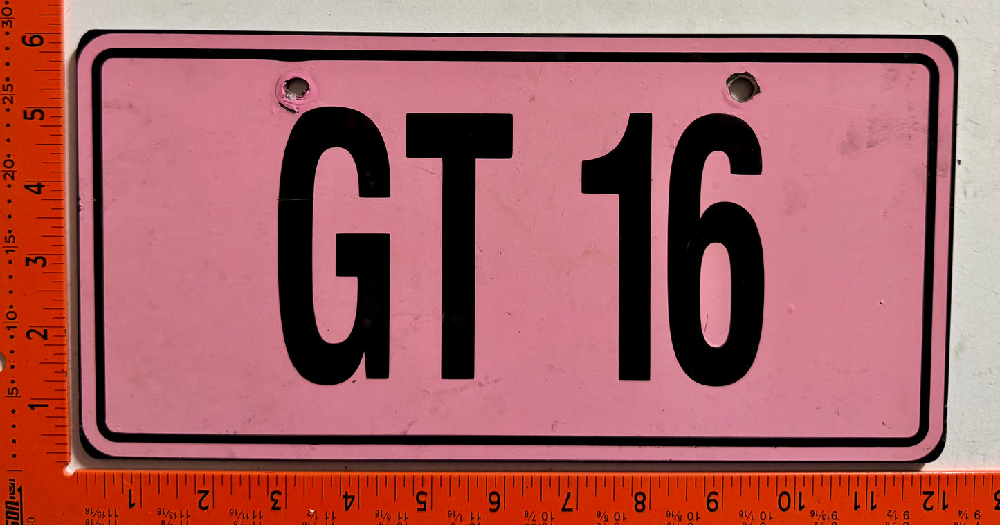 Undated St Kitts #GT 16 Guided Tour License Plate