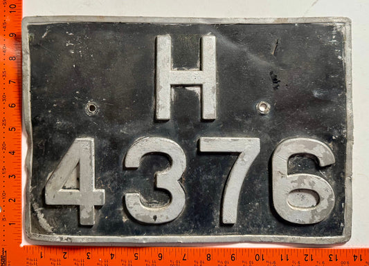 Undated St Vincent #H/4376 Taxi License Plate