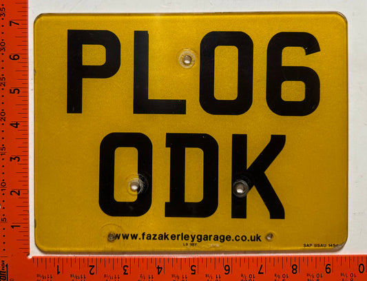 2006 England #PL06/ODK Motorcycle License Plate
