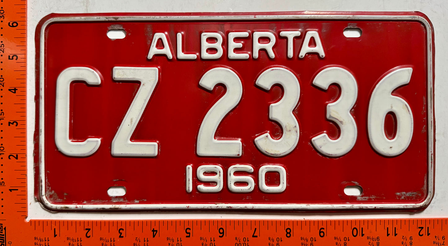 1960 Alberta #CZ 2336 Passenger License Plate