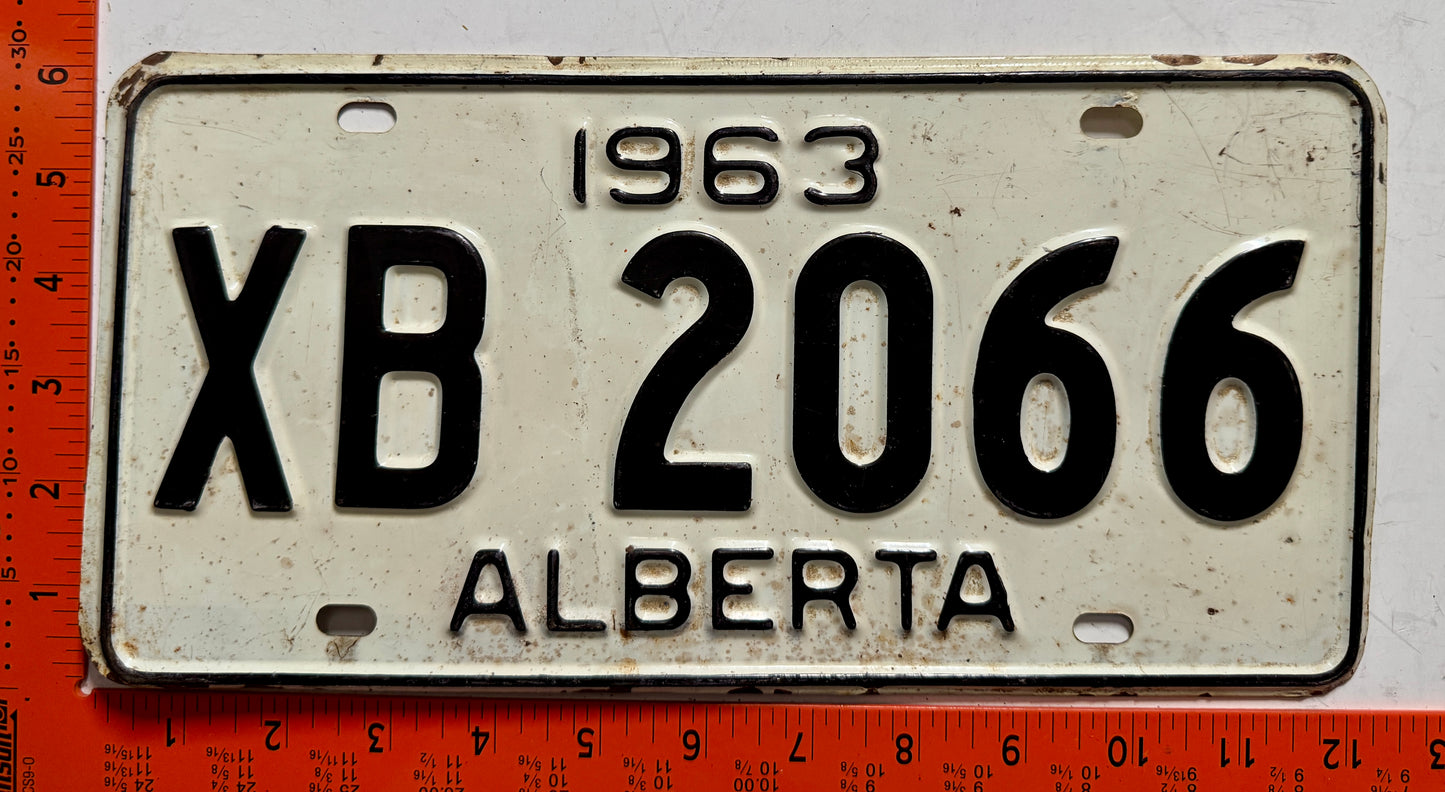 1963 Alberta #XB 2066 Passenger License Plate