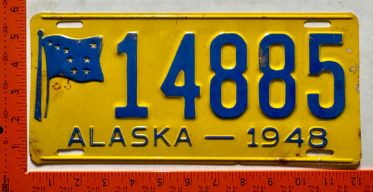 1948 Alaska #14885 Passenger License Plate