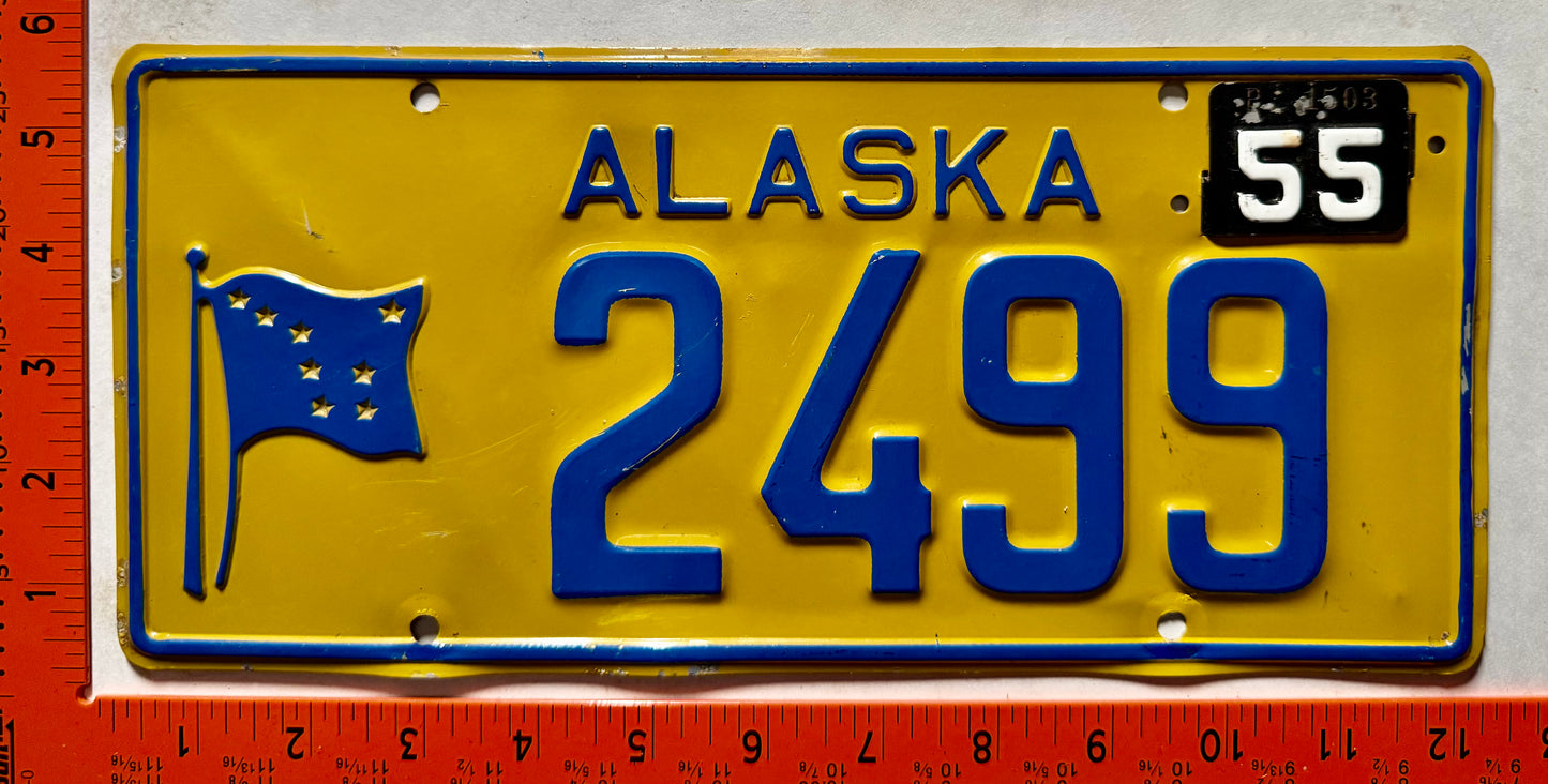 1955 Alaska #2499 Passenger License Plate