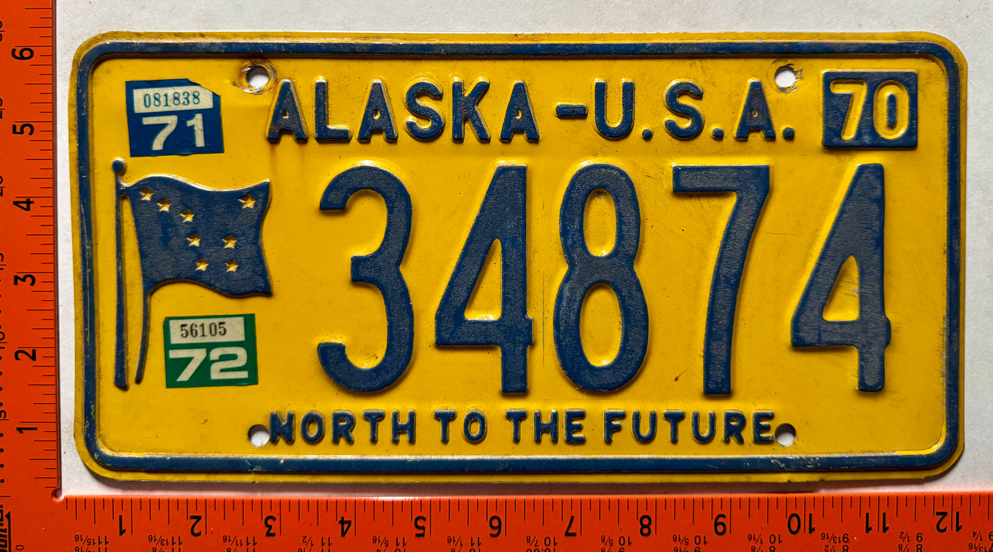 1970/1971/1972 Alaska #34874 Passenger License Plate