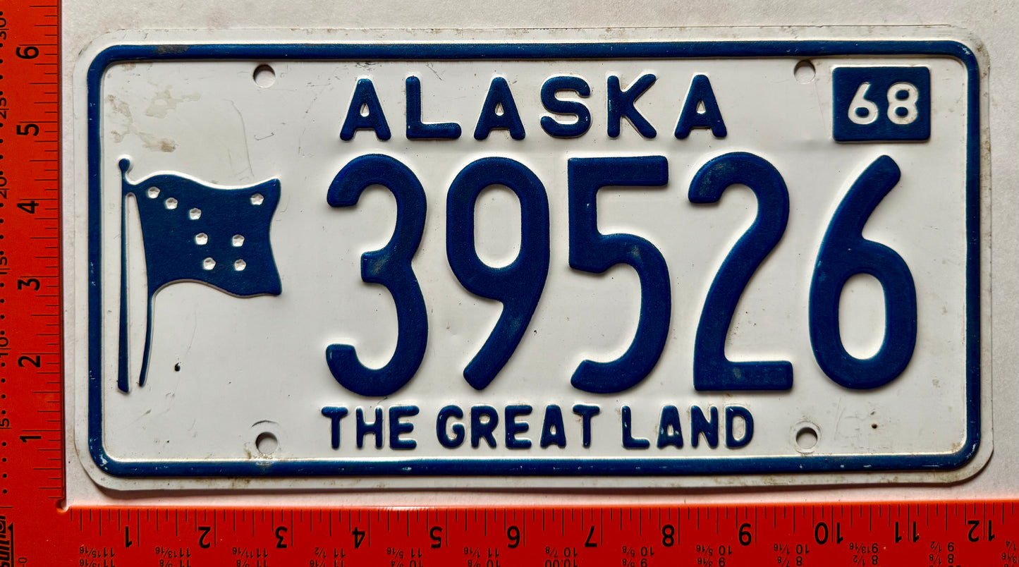1968 Alaska #39526 Passenger License Plate