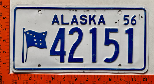 1956 Alaska #42151 Passenger License Plate