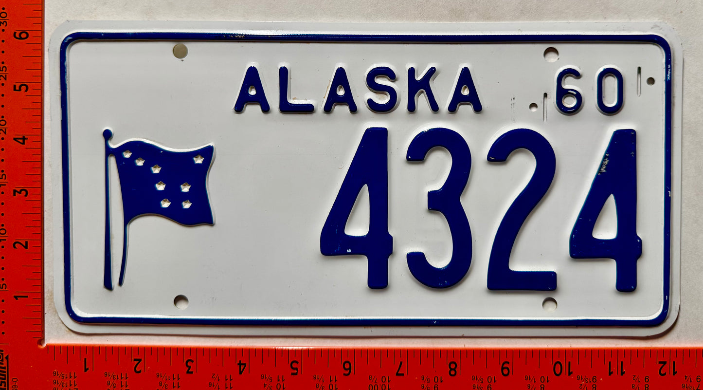 1960 Alaska #4324 Passenger License Plate