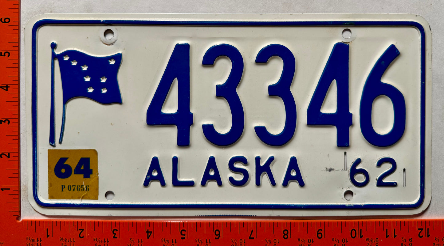 1964 Alaska #43346 Passenger License Plate