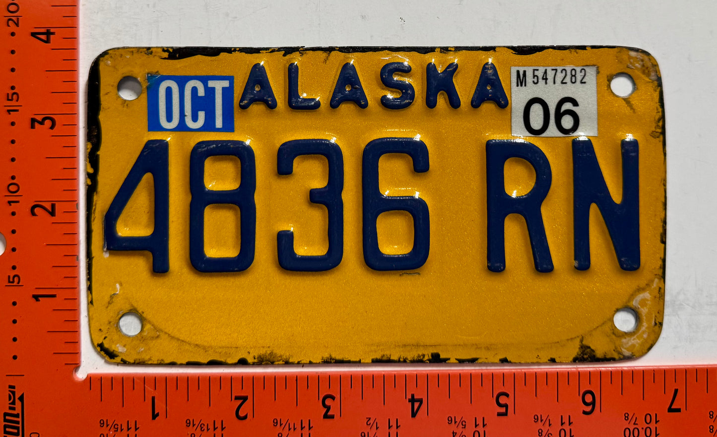 2006 Alaska #4836 RN Motorcycle/Trailer License Plate