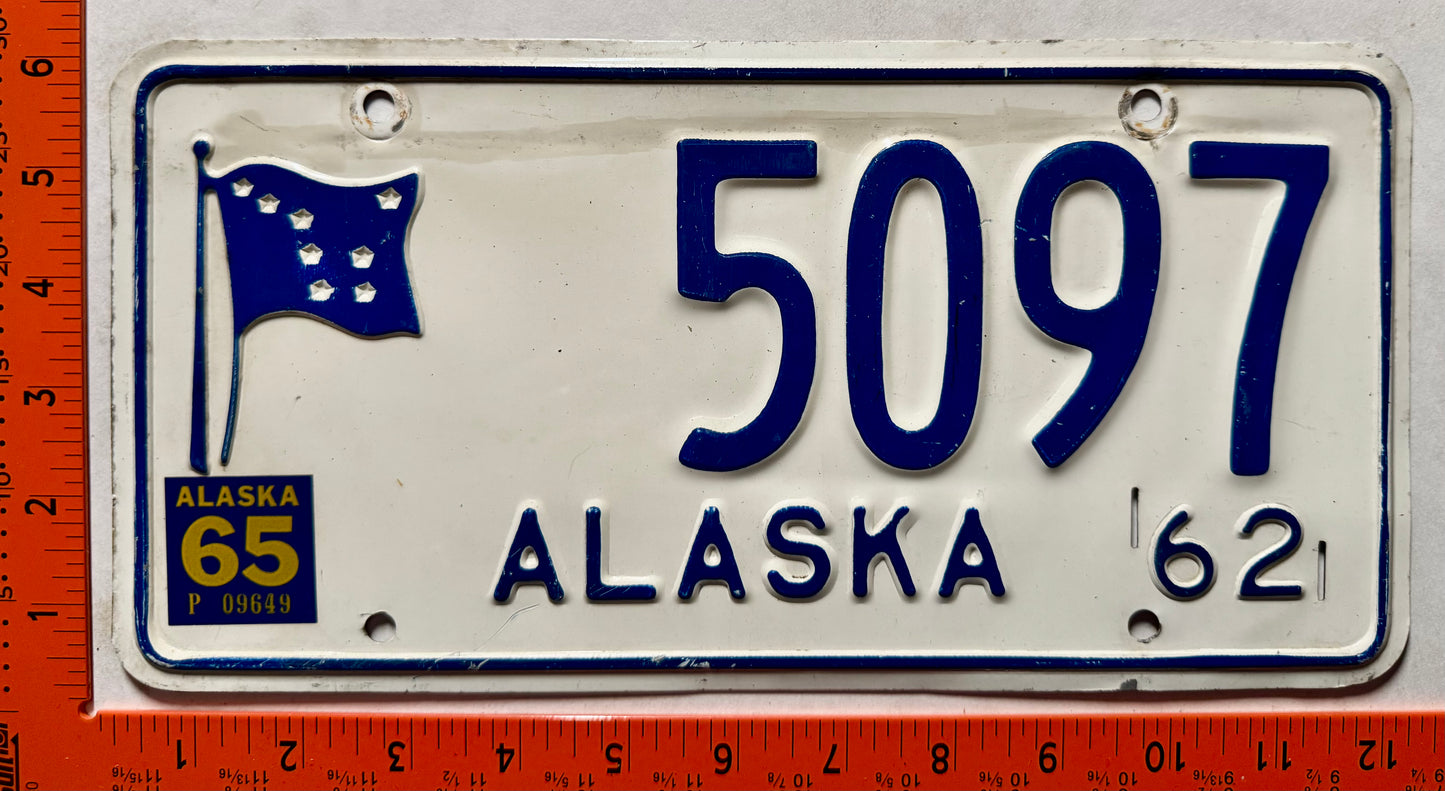 1965 Alaska #5097 Passenger License Plate